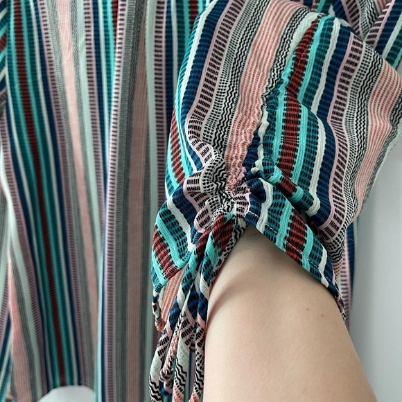 Vertical stripes multicolored long sleeve blouse - Picture 5 of 5